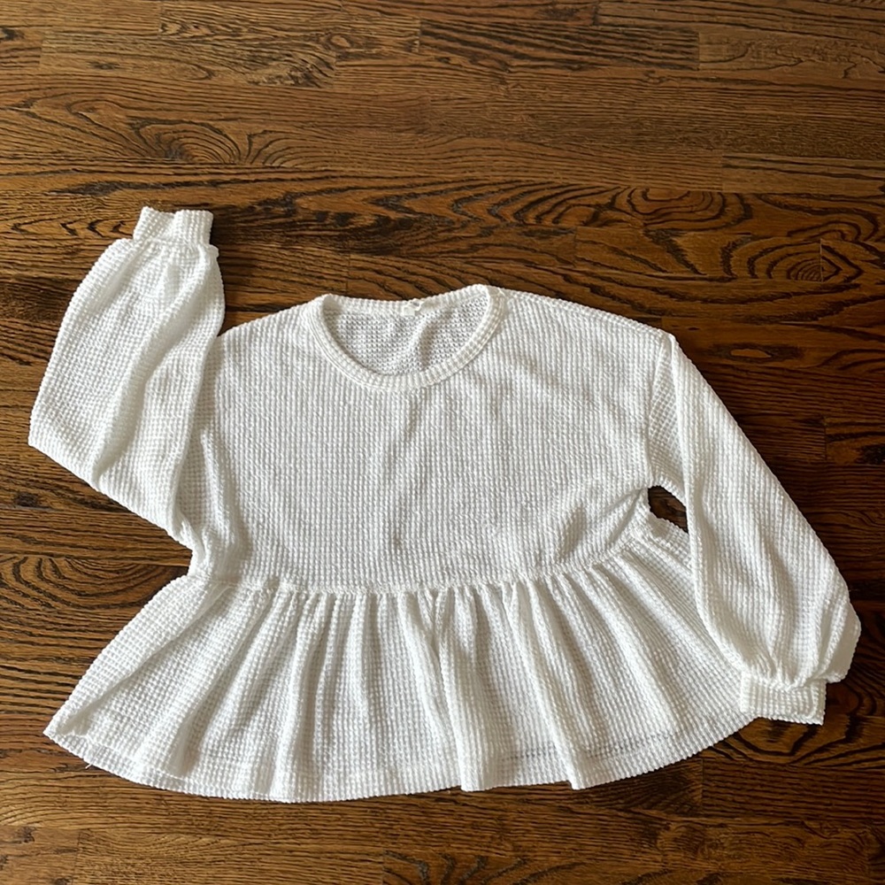 VICI Roast Marshmallow Peplum Top S/M
